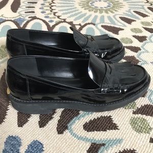 Michael Kors black patent leather loafers size 8.5 EUC